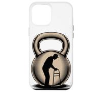 Vieil Homme Silhouette Kettlebell Poids Coque pour iPhone 12 Pro Max