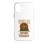 Vieil vétéran Grincheux, Mon Niveau de Sarcasme dépend Coque pour iPhone 16 Plus
