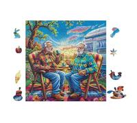 Vieillards Playing Chess by The Lac 100 Pièces Puzzle Famille en Voitureton Haute Densité Difficulté Moyenne Activité Familiale Anti-Stress Loisir Créatif Jeu De Société Premium 28x28cm