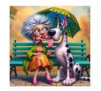 Vieille Dame Doberman Puzzle 35 Pièces Adultes, 30x30cm DIY Puzzle Impossible Jeu de Création et Logique, Puzzles Classiques pour Adultes et Enfants de 12 Ans et Plus