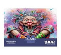 Vieille Femme étrange 1000 Pièces Puzzle Puzzle Premium Carton Haut De Gamme - Seniors, Concentration, Cadeau Maison Neuve Et Loisirs Indoor 52x38cm/1000pcs