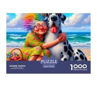 Vieille Grand-mère Heureuse Puzzle 1000 pièces - Cadeau Parfait pour Passionnés De Puzzles, Voitureton Premium, Pièces Épaisses, Poster Mural, 70x50cm/1000pcs