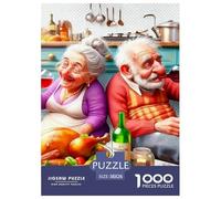 Vieille Grand-mère Heureuse Puzzle 1000 Pièces - Détente Garantie, Défi Ludique pour Adultes, Déco Artistique, Poster + Cadeau Prêt, 38x26cm/1000pcs