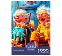 Vieille Grand-mère Heureuse Puzzle 1000 Pièces - Famille & Ados, Jeu Stimulant, Pièces Épaisses, Packaging Premium, 38x26cm/1000pcs
