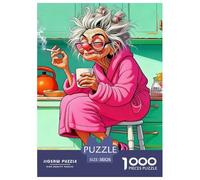 Vieille Grand-mère Heureuse Puzzle 1000 Pièces - Idée Cadeau Noël & Anniversaire, Puzzle Stimulant, Poster Inclus, Qualité Premium, 38x26cm/1000pcs
