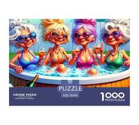 Vieille Grand-mère Heureuse Puzzle 1000 Pièces - Relaxant & Créatif, Puzzle D’Art, Activité Famille, Bois/Voitureton Recyclé, 70x50cm/1000pcs