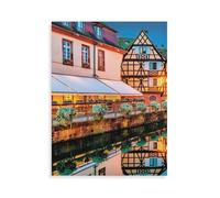 Vieille Ville de Strasbourg，Puzzle en Bois 1000 Pieces Adultes Enfants Classique Jeu Cadeau（75x50cm）-AO85