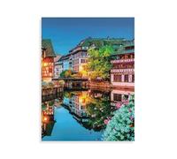 Vieille Ville de Strasbourg，Puzzles, 1000Pc Puzzle pour Adultes Et Enfants De 10 Ans Et Plus（38x26cm）-AO86
