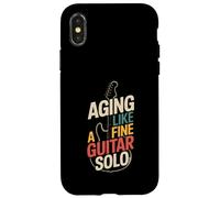 Vieillir comme Une Fine Guitare Solo rétro Rock Humour Coque pour iPhone X/XS
