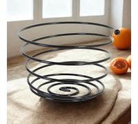 Viejo Valle Lot de 2 corbeilles à fruits noires en spirale Ø 26 x 17 cm