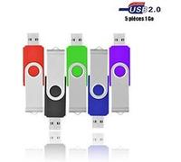 VIEKUU Clé USB 2.0 1 GO Lot de 5 Pièces pour Ordianteur, Télévision, Automobile (Multi-Couleur Noir Bleu Vert Rouge Violet) G