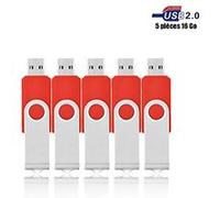 VIEKUU Clef USB 2.0 16 GO Lot de 5 Pièces pour Ordinateur, Télévsion, Automobile, etc (Rouge) G
