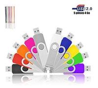 VIEKUU Clef USB 2.0 4 GO Lot de 10 Pièces pour Ordinateur, Télévision, Automobile (Noir Gris Blanche Jaune Orange Rose Rouge Vert Vi G