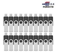 VIEKUU Clef USB 4 GO 2.0 Lot de 20 Pièces pour Ordinateur, Télévision, Automobile,etc (Noir) G