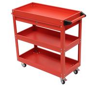 Vielrosse Chariot d'atelier à 3 couches - Tiroirs - Rouge - Verrouillable - Capacité de poids : 150 kg - Chariot à outils mobile multifonction