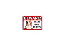 viemso Plaque en étain vintage en métal avec avertissement de sécurité en forme de chien avec Beagle Warning Home Guard - Plaque décorative vintage pour bar - 20,3 x 30,5 cm