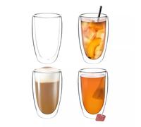 vienberg Lot de 4 verres isothermes à double paroi pour latte macchiato, fabriqués à la main et soufflés à la bouche, verres à thé, verres à café, verres à thé, résistants à la chaleur +150 °C (450 ml