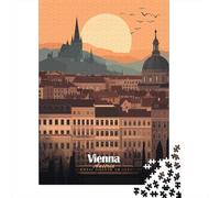 Vienna Cityscape Sunset De Fin D'année Puzzle en Bois, 1000 pièces | Pour le temps libre à la maison : ce puzzle adulte 1000 pièces convient à un loisir calme sans écran.