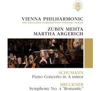 Schumann : Concerto pour piano. Bruckner : Symphonie n° 4. Argerich, Mehta.