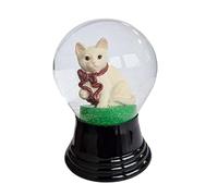 VIENNA SNOWGLOBE Boule à Neige en Verre véritable - Presque comme de la Vraie Neige, Motif Chat Assis 8 cm
