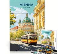 Vienne, Autriche : Paysage Urbain avec Tramway Puzzle de 1000 pièces pour Adolescents : réflexion stratégique, sérénité, évasion, découpe Nette, idéal pour Noël (38x26cm)