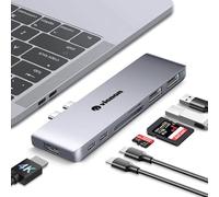 VIENON Adaptateur multiport USB C pour MacBook, station d'accueil 7 en 2 avec 4KHDMI, Thunderbolt 2 40 Gbit/s, USB 3.0 et USB C 3.0, lecteur de carte SD/TF