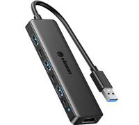 VIENON Adaptateur USB 3.0 vers HDMI (7 en 1), hub USB 3.0 avec HDMI 1080p, station d'accueil d'extension USB pour moniteur, PC, ordinateur portable, ordinateur de bureau, compatible Windows 7/8/10 et