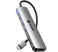 VIENON Hub adaptateur HDMI USB C pour moniteur, station d'accueil USB C 7 en 1 avec HDMI 4K, lecteur de carte SD/TF compatible avec MacBook Pro, XPS et autres appareils de type C