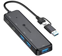 VIENON Hub USB 3.0 (5 en 1), hub USB C, adaptateur USB C vers USB 3.0 avec 2 ports USB C et 3 ports USB A, extension USB A & C station d'accueil pour ordinateur portable, PC, MacBook, Dell, HP, PS4/5,