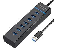 Vienon Hub USB 3.0 7 ports USB pour ordinateur portable, Xbox, clé USB, disque dur, console, imprimante, appareil photo, clavier, souris