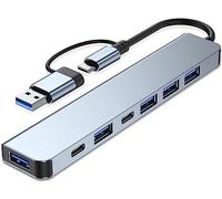 VIENON Hub USB C et USB 7 en 1 en aluminium avec USB 3.0, ports USB-C pour PC/ordinateurs portables/MacBook Pro/Air/iMac/iPad et autres appareils