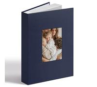 Vienrose Album Photo 6x4, Couverture Similicuir avec Fenêtre et Espace d'Ecriture 300 Pochettes, Cadeau pour Mariage, Anniversaire, Baptême, Livre de Souvenirs Photos de Famille, Bleu Marine