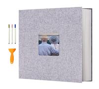 Vienrose Album Photo Autocollant 120 Pages Albums Photo DIY 10X15 Albums Photo Souvenirs Couverture en Lin Cadeaux de Mariage Noël Valentin Cadeau d'anniversaire Anniversaire Enfants