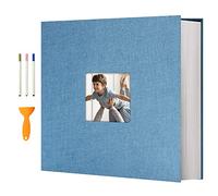 Vienrose Album Photo Autocollant 120 Pages Albums Photo DIY 10X15 Albums Photo Souvenirs Couverture en Lin Cadeaux de Mariage Noël Valentin Cadeau d'anniversaire Anniversaire Enfants
