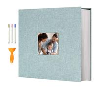 Vienrose Album Photo Autocollant 120 Pages Albums Photo DIY 10X15 Albums Photo Souvenirs Couverture en Lin Cadeaux de Mariage Noël Valentin Cadeau d'anniversaire Anniversaire Enfants