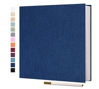 Vienrose Album Photo Autocollant 60 Pages Albums Photo DIY 10X15 Albums Photo Souvenirs Couverture en Lin Cadeaux de Mariage Noël Valentin Cadeau d'anniversaire Anniversaire Enfants Bleu