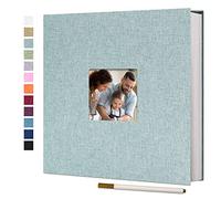 Vienrose Album Photo Autocollant 60 Pages Albums Photo DIY 10X15 Albums Photo Souvenirs Couverture en Lin Cadeaux de Mariage Noël Valentin Cadeau d'anniversaire Anniversaire Enfants