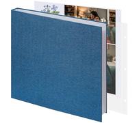 Vienrose Album Photo Scrapbooking 22 x 28 cm, Grand Format Classeur 3 Anneaux Couverture en Lin, 30 Feuilles Pochettes Plastiques 60 Pages, pour Mariage Anniversaire Bébé Voyage Bleu