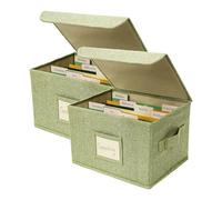 Vienrose Boîte de Rangement Pour Cartes de Vœux Avec 40 Séparateurs Amovibles, 168 Étiquettes Autocollantes, Idéale Pour Photos, Enveloppes, Scrapbooking, Papiers, Stickers - 2 Lot Herbe verte