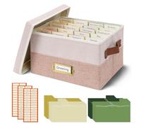 Vienrose Boîte de Rangement pour Cartes de Vœux en Lin, Beige