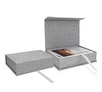 Vienrose Boite Rangement Photo, Lin, 10 x 15 cm, Beige