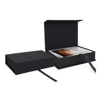 Vienrose Boite Rangement Photo Lin 10 x 15 cm Boîte à Photos et de Souvenirs pour Photos, Images, Cartes Postales, Boîte à Cadeaux, Noir