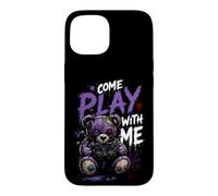 Viens Jouer avec Moi » Creepy Teddy Gamer Coque pour iPhone 15