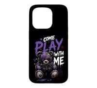 Viens Jouer avec Moi » Creepy Teddy Gamer Coque pour iPhone 15 Pro