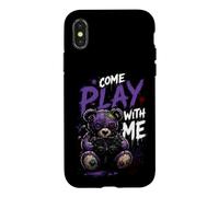 Viens Jouer avec Moi » Creepy Teddy Gamer Coque pour iPhone X/XS