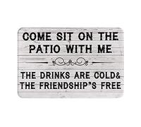 Viens T'Asseoir sur La Terrasse avec Moi Paillasson D'Entree Lavable en Machine Tapis De Douche Doux Welcome Paillassons pour Couloir Salon Baignoire 40X60Cm