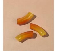 VIEPGJ Jelly Color Lot de 15 tubes de perles en acrylique de 11 mm, grosses perles courbées en résine pour bricolage, bracelets, colliers, accessoires de bijoux - Jaune orange - 11 mm