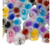 VIEPGJ Lot de 5 ou 10 perles intercalaires en résine époxy, en forme de cœur, multicolores, pour la fabrication de bijoux, loisirs créatifs, boucles d'oreilles, accessoires, 05-19 x 21 cm, 5 pièces