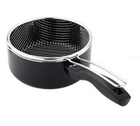 VIER - Casserole friteuse à induction en aluminium antiadhésif Ø 18 cm, cap. 2,15 litres (72,8 oz), base induction adaptée à toutes sortes de cuisines, poignée ergonomique isolante, bec verseur.