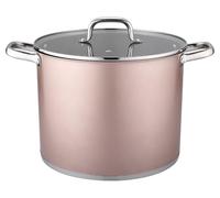 VIER - Cocotte en acier inoxydable 28 cm de diamètre x 22 cm de hauteur, intérieur poli avec échelle doseuse, capacité 13,50 litres (457 oz) induction